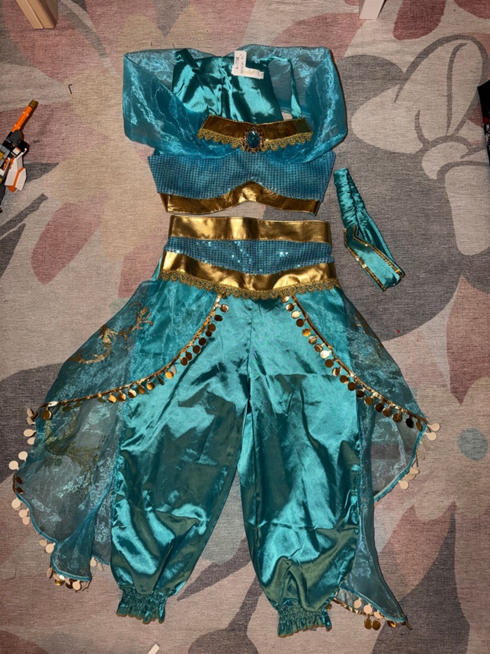 Kids Teal and Gold Genie Costume - Complete Dress-Up Set